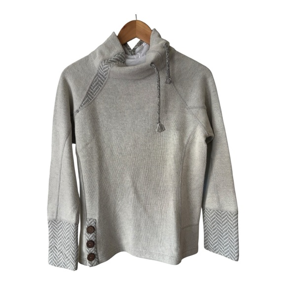 Prana The Lucia Wool Women's Natural Cream Sweater Button Accents Size M - Picture 8 of 12